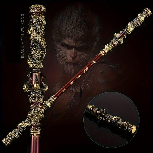 Metal Monkey King Replica Staff for Party Decor, Thanksgiving - 2 Piece Set