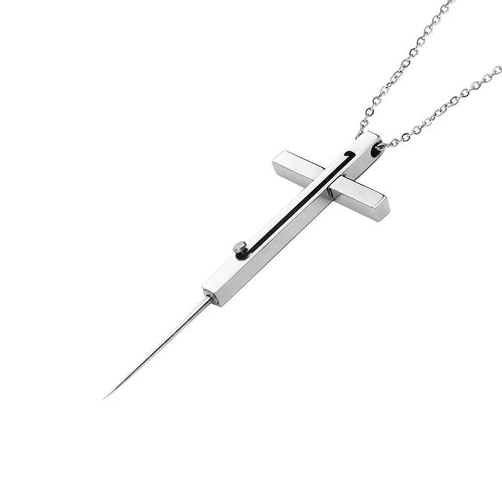 Metal Self Defense Necklace Needle Knife