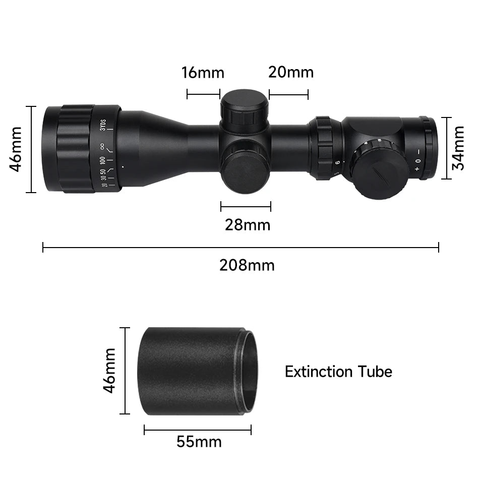 2-6x32AO RGB Optical Rifle Scope Adjustable