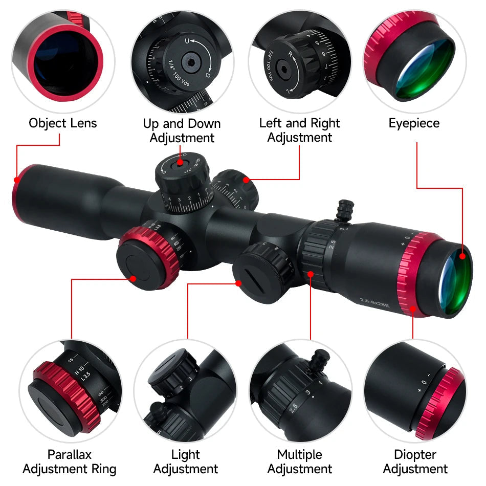 2.5-8x28E Dual Cross Optical Sight