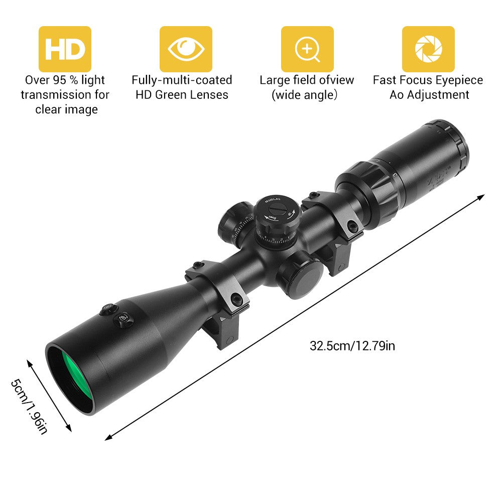 3-9x42 Scope with Under-Screen Laser Optical Sighting