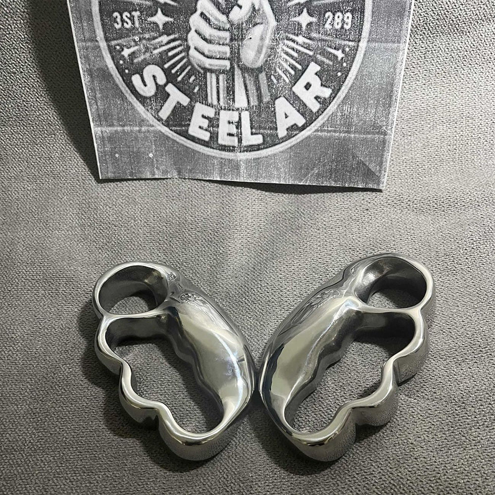 4-Finger Anti-explosion Stainless Steel Self-defense Knuckle Duster EDC