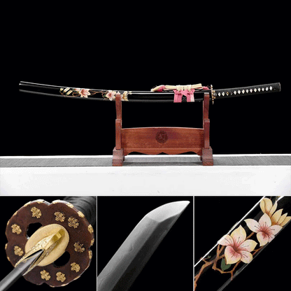 High-End Samurai Sword Series - Forged Steel Samurai Sword "Purple Gold Flower"