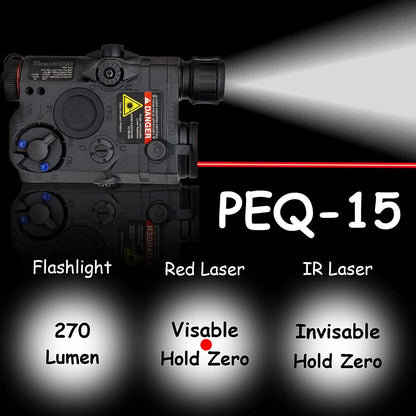 AN PEQ-15 Battery Case Red Dot Laser LED Flashlight