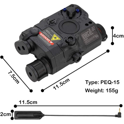 AN PEQ-15 Battery Case Red Dot Laser LED Flashlight