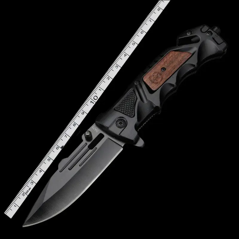 Black rope folding knife