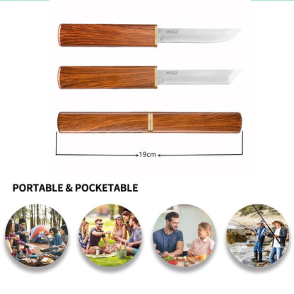 Paring knives,Portable Fruit Knife Set,Peeling Knife for Fruits and Vegetables Straight & Curved Stainless Steel ，Ultra Sharp Kitchen Knife for Camping Outdoor