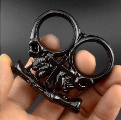 Chaos - Solid Brass Knuckles Duster Two Fingers For Self Defense Window Breaker EDC Supplies