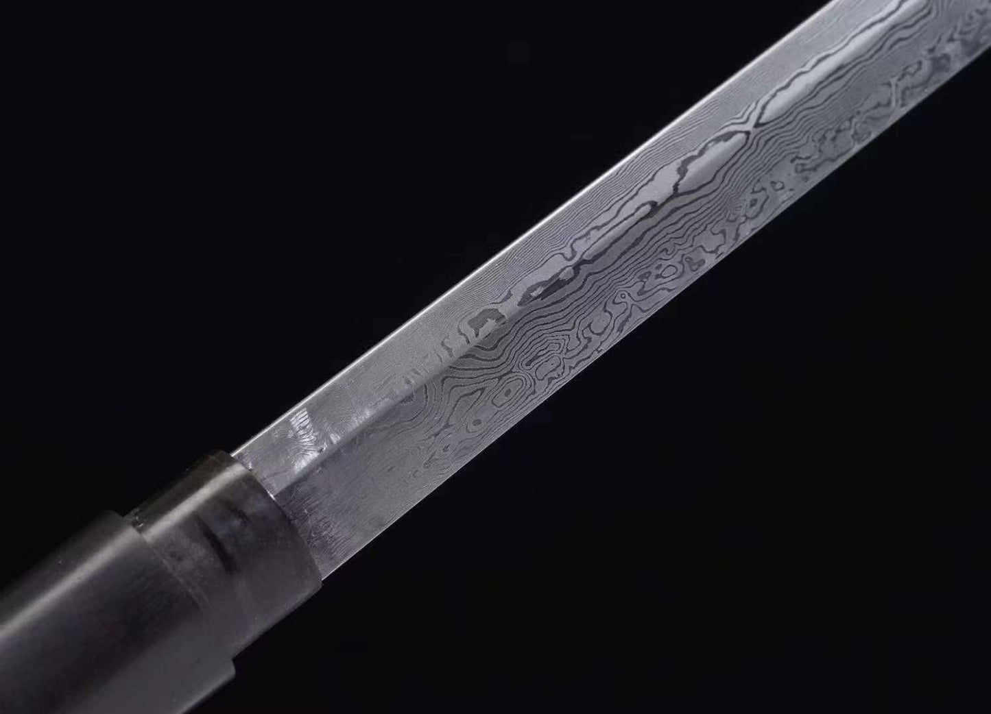 (Elder) Stainless Damascus Steel Dual-Handed Cane Knife