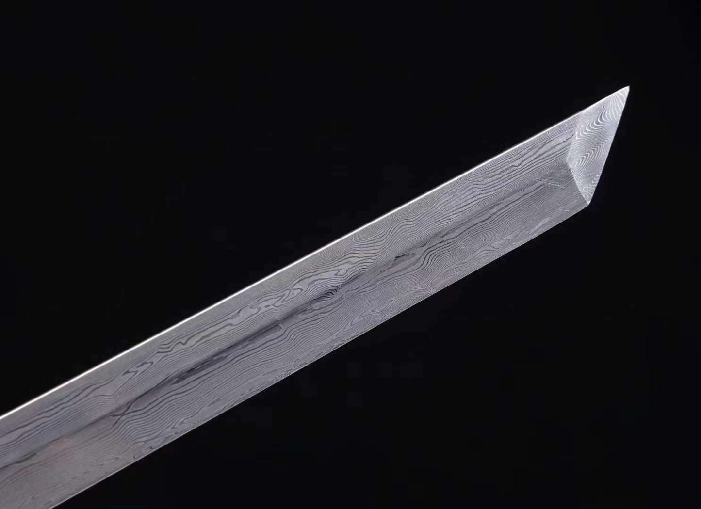 (Elder) Stainless Damascus Steel Dual-Handed Cane Knife