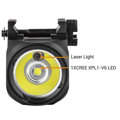 Flashlight Red Green Laser Fast Charge 20-21mm Rail