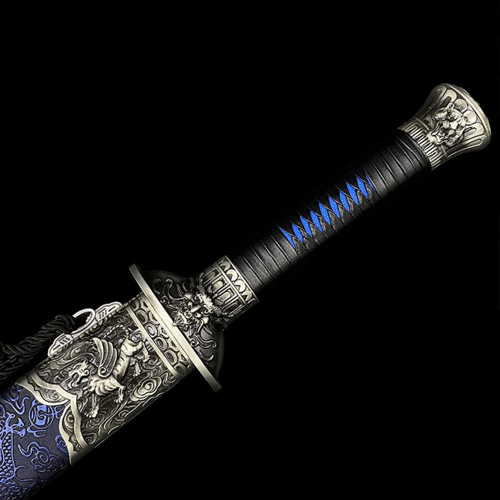 Handmade Blue Tiger High Manganese Steel Chinese Sword