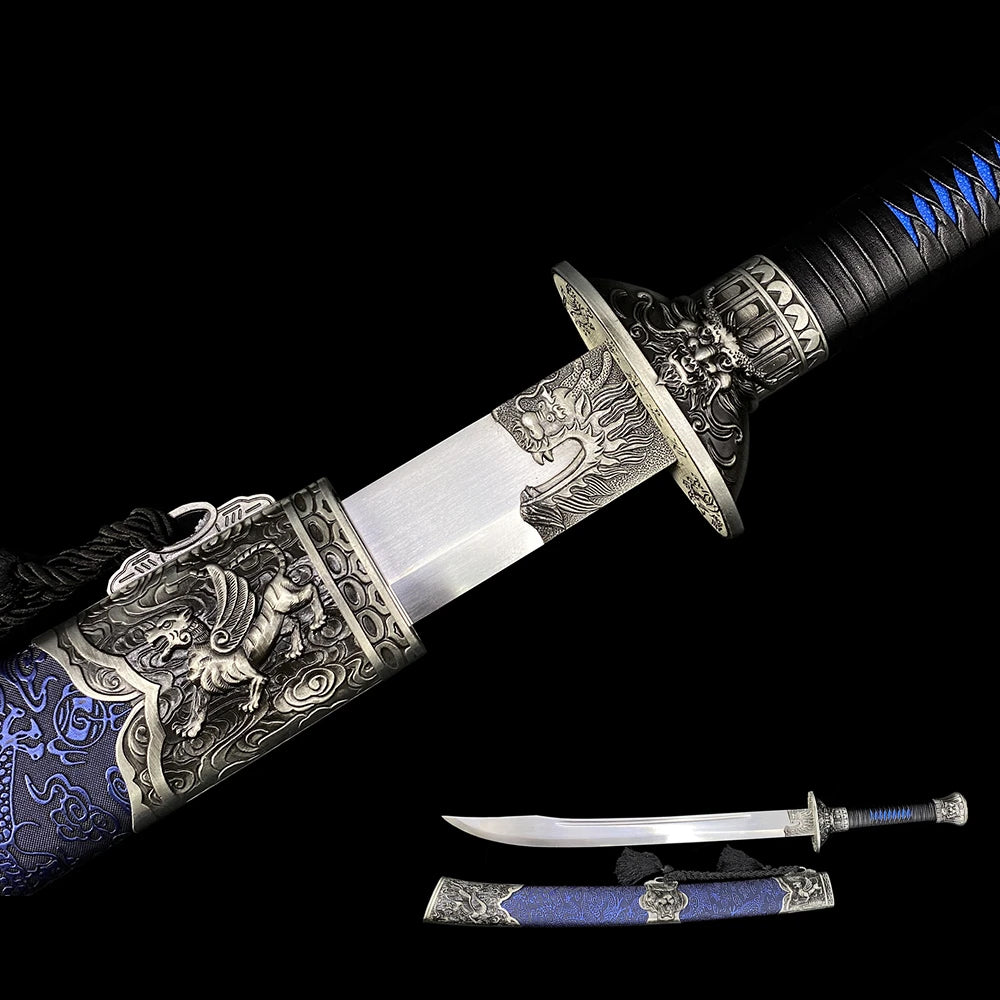 Handmade Blue Tiger High Manganese Steel Chinese Sword