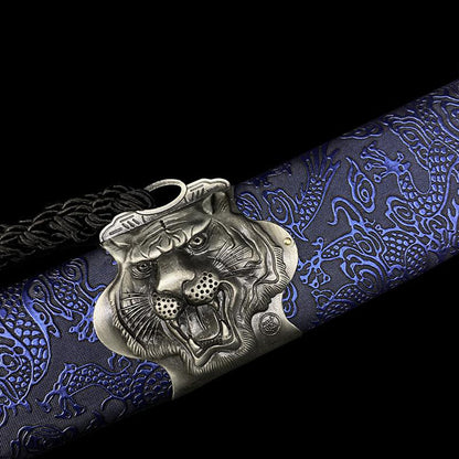 Handmade Blue Tiger High Manganese Steel Chinese Sword