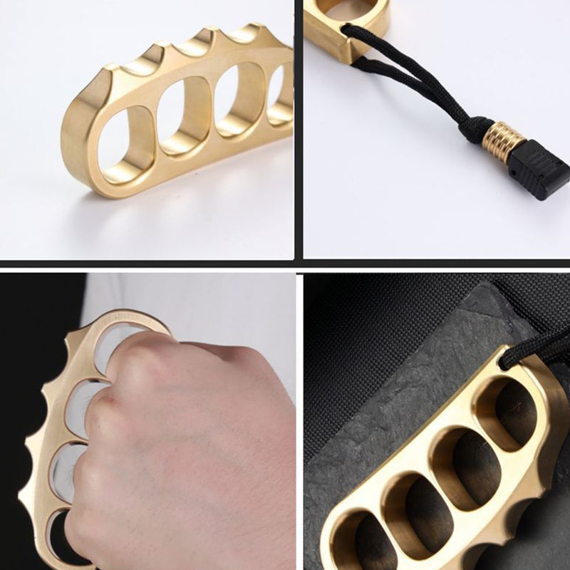 Large Solid Pea Brass Knuckle Duster Self-Defense Broken Window