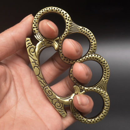 Medusa - Solid Brass Knuckles Duster For Self Defense Window Breaker EDC Supplies