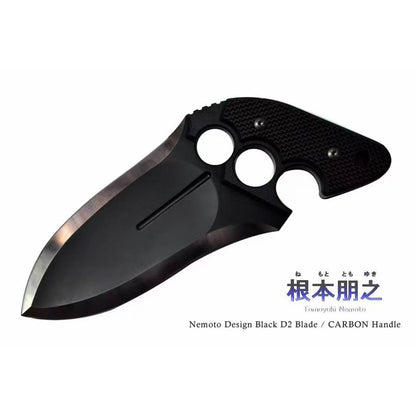 New Nemoto Tomoyuki Design Carbon Fiber Push Dagger Heavy Duty Straight Knife