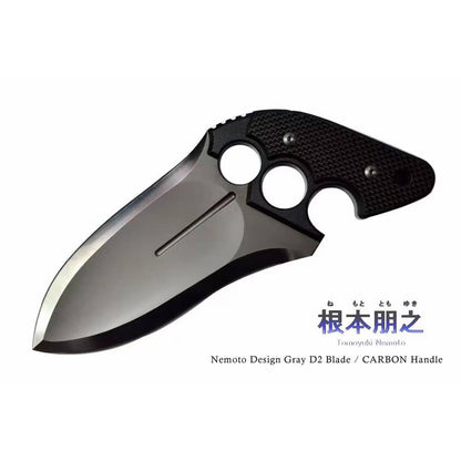 New Nemoto Tomoyuki Design Carbon Fiber Push Dagger Heavy Duty Straight Knife