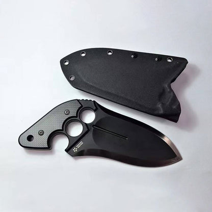 New Nemoto Tomoyuki Design Carbon Fiber Push Dagger Heavy Duty Straight Knife