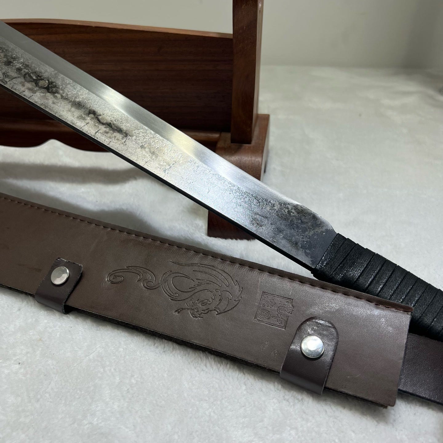 Spring Steel Survival Pioneer Outdoor Knife with Full Tang Hand-Forged