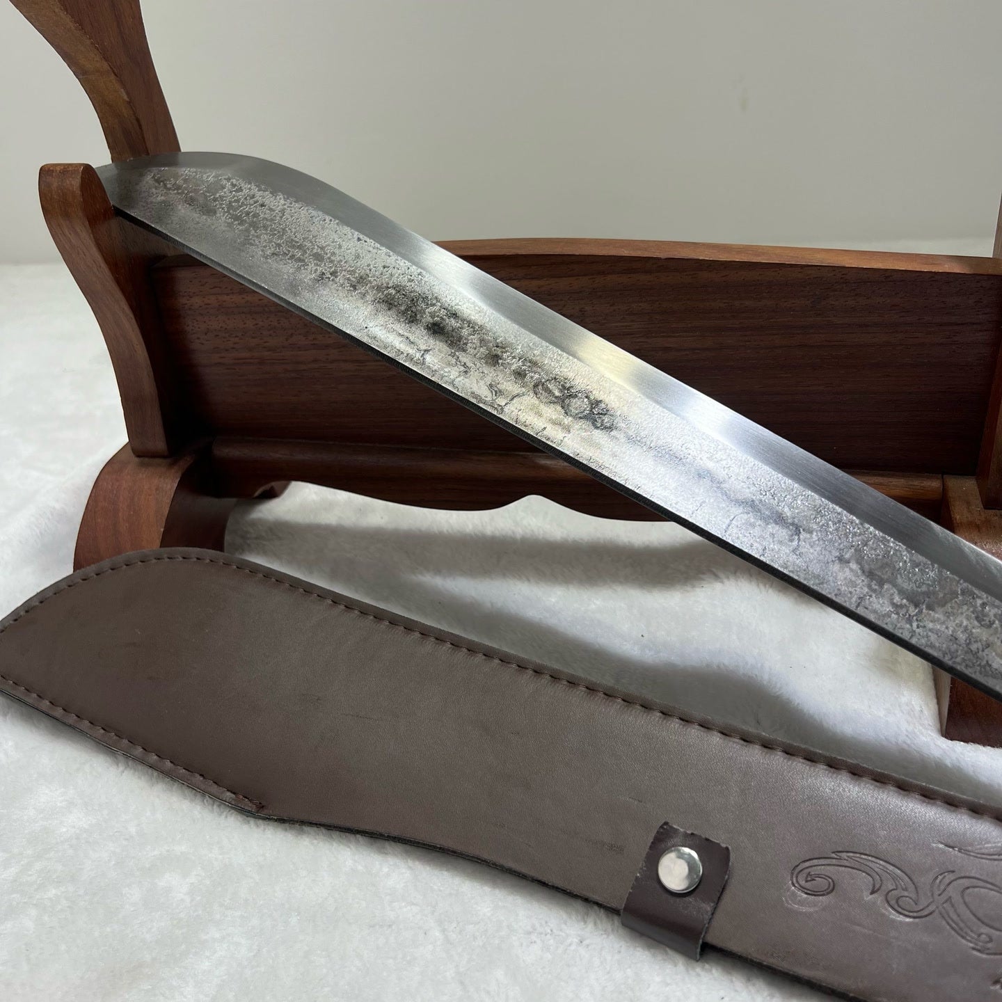 Spring Steel Survival Pioneer Outdoor Knife with Full Tang Hand-Forged