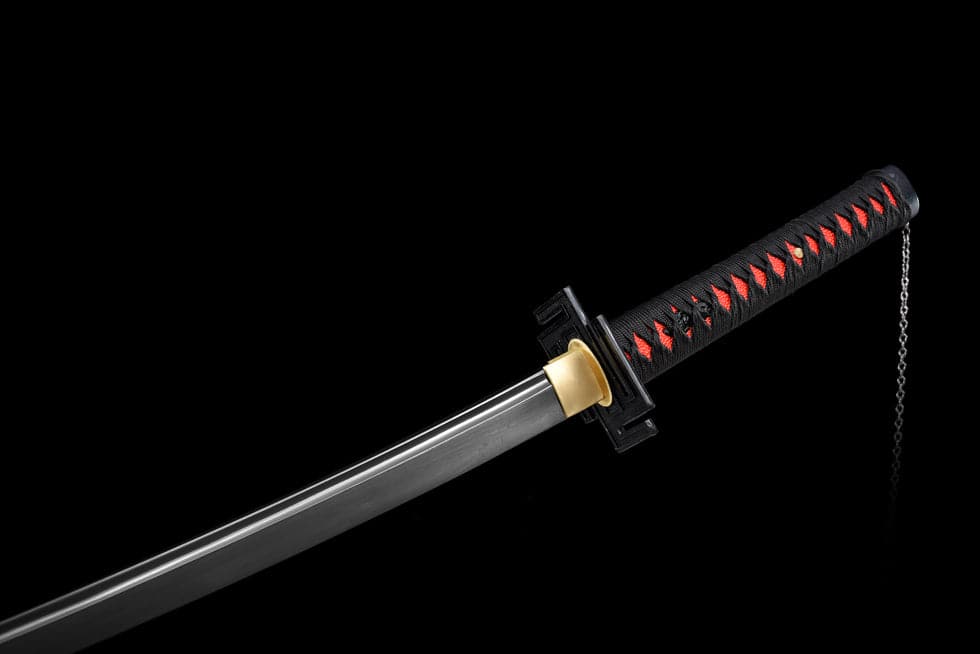 Hand Forged Anime Bleach Ichigo Bankai Sword Tensa Zangetsu Hand Polished  Spring Steel Black Blade