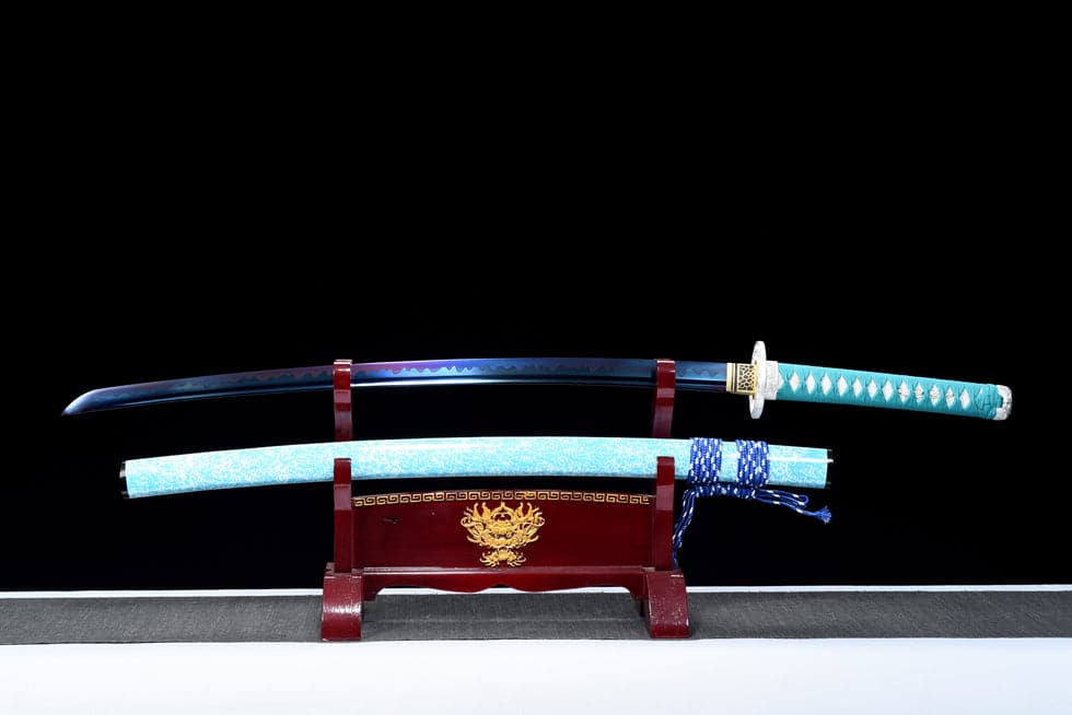 Hand Forged Japanese Samurai Katana 9260 Spring Steel Blue Blade