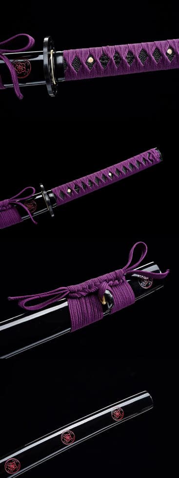 Hand Forged Japanese Samurai Katana Bauhinia 9260 Spring Stee Purple Blade