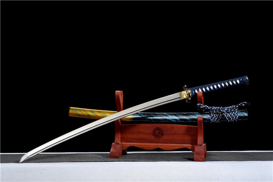 Hand Forged Japanese Samurai Katana Buddha 9260 Spring Steel Bend 90 degrees without deformation