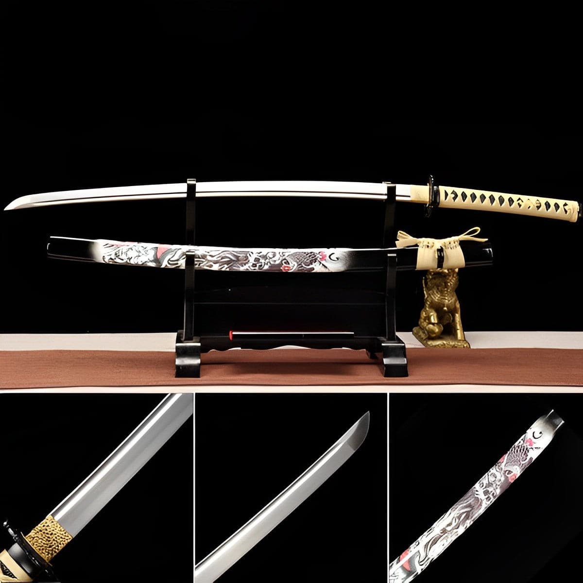 Hand Forged Japanese Samurai Katana Cloud Sword High-performance 9260 Spring Steel Full Tang