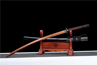 Hand Forged Japanese Samurai Katana Flame 9260 Spring Steel Reddening of the blade