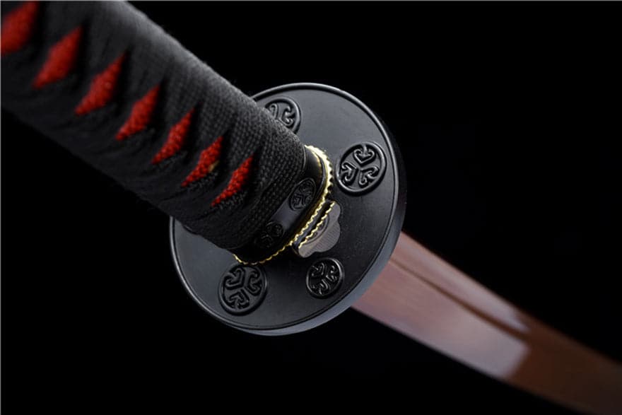 Hand Forged Japanese Samurai Katana Flame 9260 Spring Steel Reddening of the blade