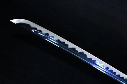 Hand Forged Japanese Samurai Katana 菊丸 きくまる T10 Carbon steel Blade baking blue