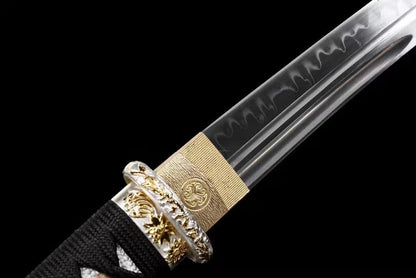 Hand Forged Japanese Tanto Golden Dragon T10 Carbon steel Full Tang