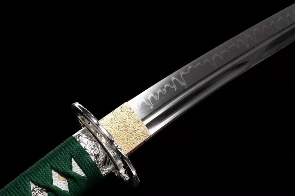 Hand Forged Japanese Tanto Jade T10 Carbon steel Short Sword Turns the soil to burn blade