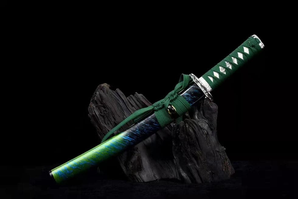 Hand Forged Japanese Tanto Jade T10 Carbon steel Short Sword Turns the soil to burn blade