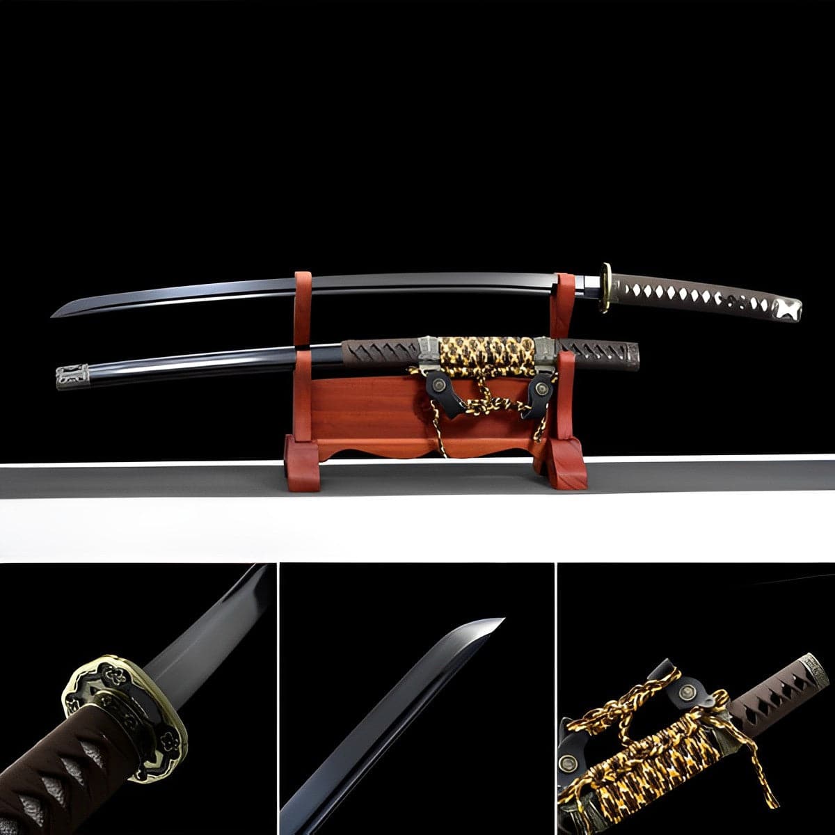 Handmade Japanese Tachi Odachi Dark Shadow High Carbon Steel Blackened blades