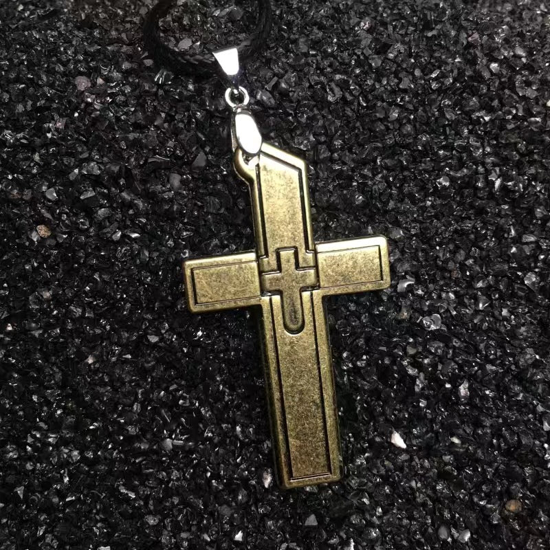 Cross Necklace Self-Defense Hidden Knife Replaceable Blade Necklace